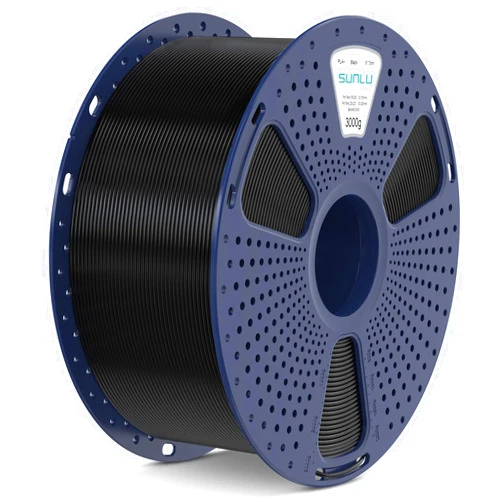 SUNLU 3kg 3D Printer Filament PLA Plus 1.75mm, 3kg(6.6lbs) Large Spool PLA+ Filament for Big Project, Dimensional Accuracy +/- 0.02mm, Neatly Wound Filament, Fit Most FDM Printer, 3KG-1 Pack, Black