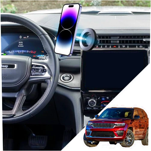 Oricarmes Jeep Grand Cherokee Phone Mount Grand Cherokee Phone Holder Magnetic for Jeep Grand Cherokee Accessories 2022 2023 2024 Grand Cherokee Phone Holder Compatible for All Cell Phones