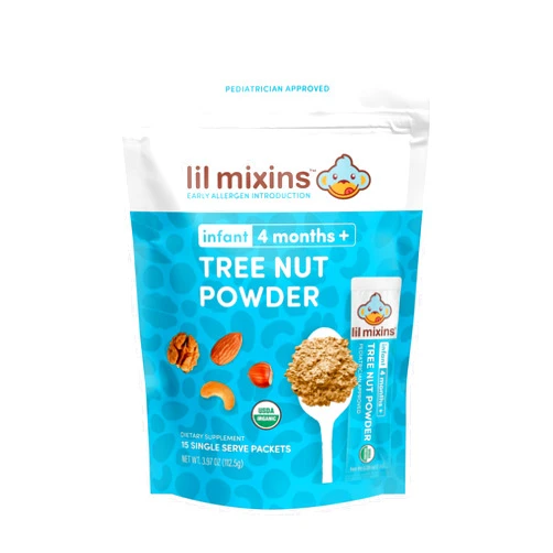 Lil Mixins Early Allergen Introduction, Tree Nut | Baby Stage 1-3, for Ages 4 Months -12 Months | Individual Packets, 2 Month Supply