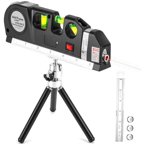AikTryee Laser Level Tool Multipurpose Laser Level Line Laser Kit With triangle bracket for Picture Hanging, cabinets Walls by AikTryee