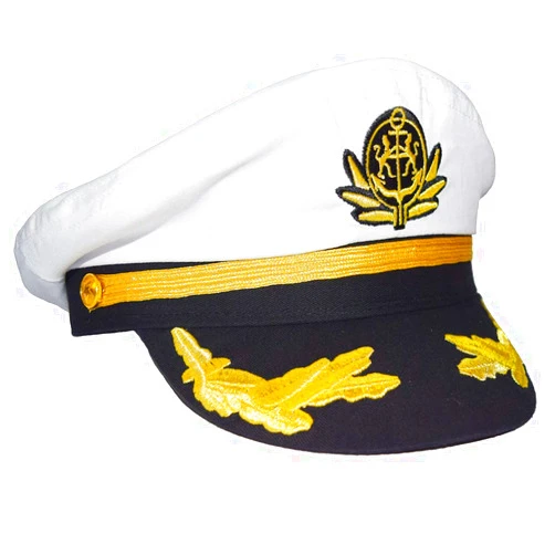 Chiclinco Men's Boat Admiral Captain Hat Snapback Embroidery Anchor Mariner Nautical Party Hats
