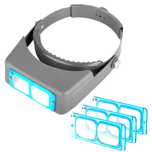 SUNJOYCO Headband Magnifier, Optivisor Magnifying Glass for Close Work, Headset Magnifying Visor, 1.5X 2.0X 2.5X 3.5X