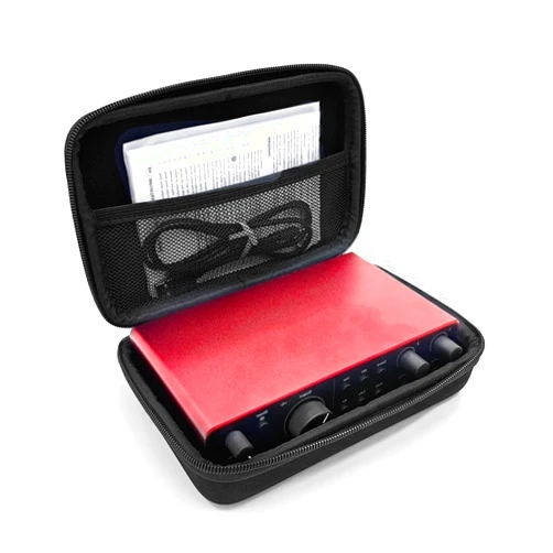 Musiin Premium Velvet Travel Case Compatible with Focusrite Scarlett 2i2 case 4th Gen Audio Interface, HardShell case Match 2i2 Protective Travel Carrying cover Bag (Black)