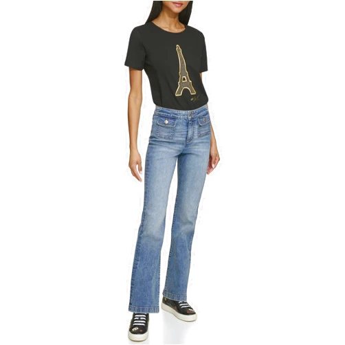 KARL LAGERFELD Women's Front Pocket Fashion Denim