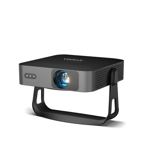 VOPLLS 【360°Adjustable Stand & Auto Focus/Keystone】Mini Projector with WiFi and Bluetooth, 550ANSI Native 1080P Portable Outdoor Movie Projector, VOPLLS Home Projector 4K Support for HDMI/USB/Phone/PC(Black)
