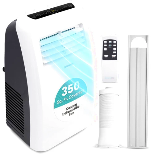 SereneLife 3-in-1 Portable Air Conditioner with Built-in Dehumidifier Function,Fan Mode, Remote Control, Complete Window Mount Exhaust Kit