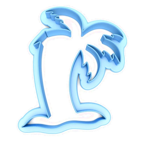 Sweet Prints Inc Palm Tree with Surf Board (Outline) Cookie Cutter - Dishwasher Safe (3.5