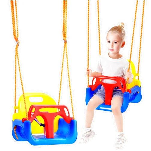 VEVOR 3-in-1 Toddler Swing Seat, 200 lbs Weight Capacity Baby Swing Seat, with Adjustable Ropes and Snap Hooks, Snug & Secure Detachable Infants to Teens Kids Swing Seat, for Outdoor and Indoor