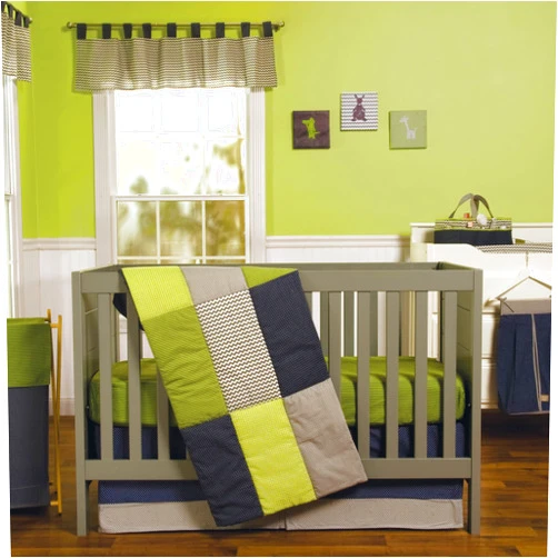 Trend Lab Perfectly Preppy 3 Piece Crib Bedding Set, Can Be Used As A Blanket Or A Playmat for Tummy Time, Includes Quilt, Fitted Crib Sheet and Skirt