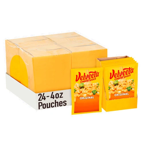 Velveeta Original Cheese Sauce Pouches, 24 ct Pack, 4 Boxes of 6 Pouches