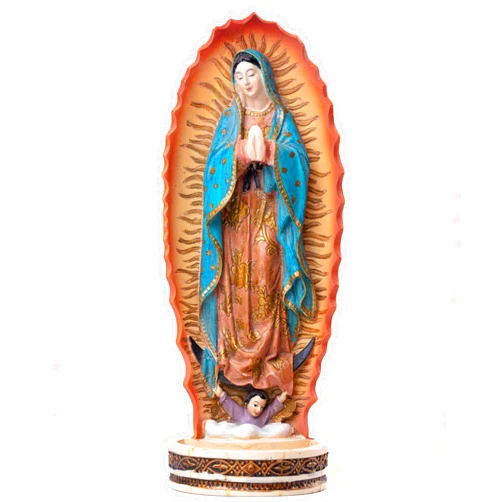 Rio Rain Virgen de Guadalupe Statues 8 Inch - Our Lady of Guadalupe Statue - Virgencita de Guadalupe Statues - Statue of The Virgin of Guadalupe - The Blessed Virgin Mary Statue - Rosary Holder