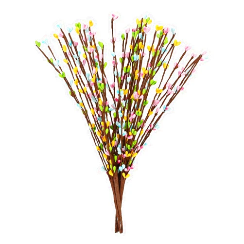 FLOERVE Pack of 6 Artificial Easter Paster Pip Berry Sprays, Easter Springtime Pip Berry Floral Picks Stems for Spring Easter Crafts Floral Arrangement Wreath Decoration(Pink, Yellow, Green and Blue)