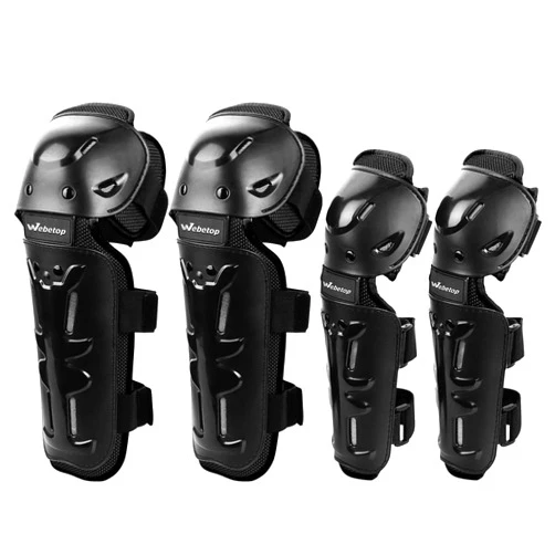 Webetop 4pcs Knee Shin Guards Elbow Guards Adult Dirt Bike Protective Gear for Men Adjustable Elbow and Knee Pads Motocross Mountain Bike Motorcycle