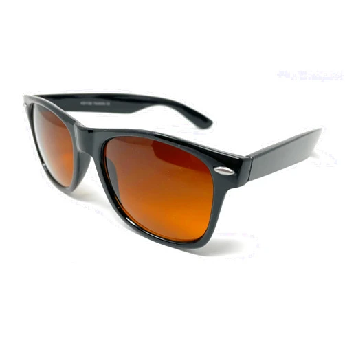 Generic WD Shades - Amber Blue Block Sunglasses Unisex Rectangle 80s Retro