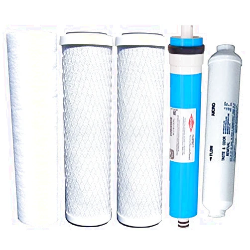 Watts Reverse Osmosis Replacement Filter Set 5 pcs w/ Filmtec 50 GPD Membrane by Watts