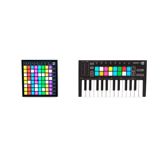 Novation Launchpad X Grid Controller + Launchkey Mini [MK3] — 25-Key MIDI Keyboard Controller Bundle