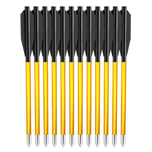 ZTMDF 6.3'' Aluminium Crossbow Bolts Arrows,for 50-80lbs Mini Crossbow Bolts Arrow Archery Pistol,for Target Practice,Accurate Shooting,Small Hunting 12/36/60 Packs 12pcs