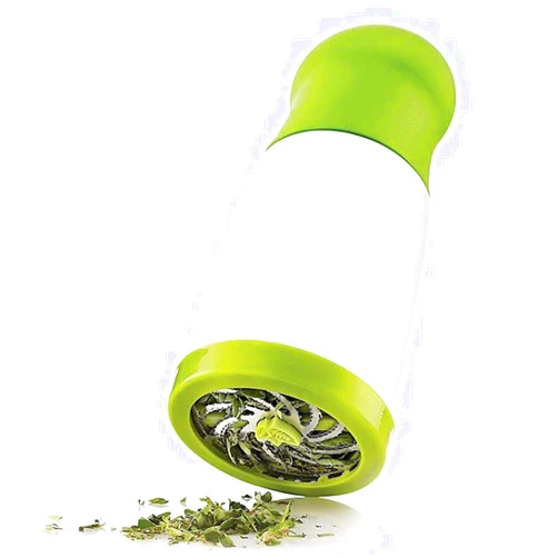 Drhob 1 pc Herb Mill Chopper Cutter Mince Stainless Steel Blades Safely New ( Color: White & Green)