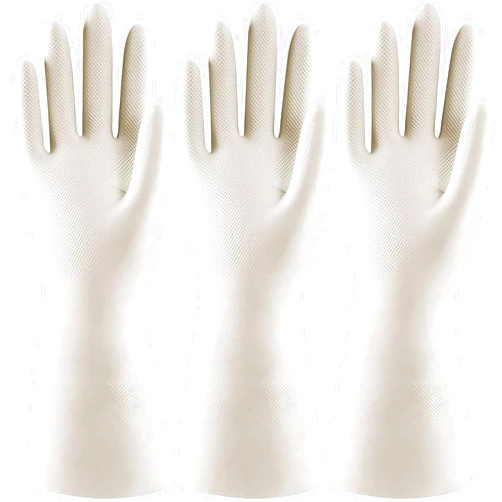 HINSOCHA 3 Pairs Dishwashing Gloves for Kitchen with Flocked Cotton Liner - 13