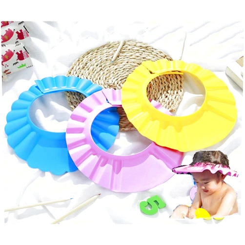 Chinshwehaw Baby Safe Shampoo Shower Bathing Wash Hair Shield Hat Protection Soft Cap Adjustable Visor Keep The Water Out of Their Eyes & Face Toddler Kids Children 1PCS (Yellow)