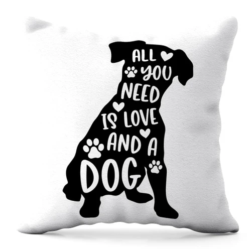 GTYNU All You Need is Love and a Dog Throw Pillow Covers 18x18 inch Dog Lover Gifts, Dog Mom Gifts for Women, Gifts Dog Lady