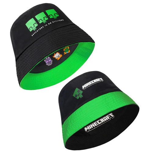 Minecraft Boys Bucket Hat, Sun Hat for Kids Beach Summer Holiday Essentials - Gifts for Gamers