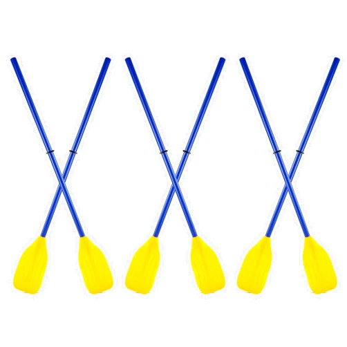 Leriton 6 Pcs Kid Size Kayak Paddles PVC Boat Oars Detachable Canoe Paddle, Lightweight Design, Ribbed French Oar for Rubber Dinghy Inflatable Boat Water Marine Sports