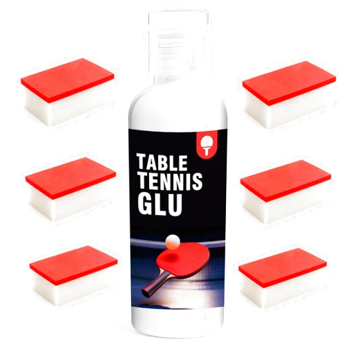 GENLEXON 150ml Table Tennis Glue Kit - Includes 6 Sponges for Quick & Easy Table Tennis Rubber Replacement
