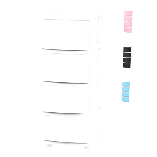 IRIS USA Plastic Drawer Storage Organizer, 4-Drawers, for Classroom Art Supplies Dresser Closet Bathroom Dorm Bedroom Laundry Room, Slim Narrow, White Frame with Matte White Front Panels