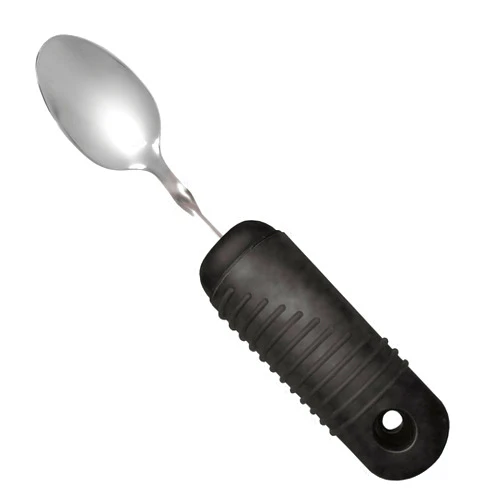 Rehabilitation Advantage Easy Grip Teaspoon with Built-up Handle, Black 3.2 Oz