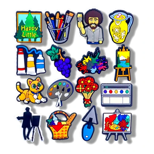 MONRADO 16PCS Art Of Painting Shoe Charms, Shoe Decoration Party Gifts for Boys Girls Kids Women, Men