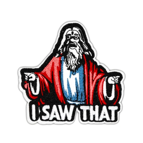Wikineon I Saw That Patch, Iron On/Sew On Patch Applique, Funny Humor Meme Embroidery Patch for Jackets, Backpacks, Jeans, Clothes, Hats - DIY Cool Patch for Girls, Boys, Kids