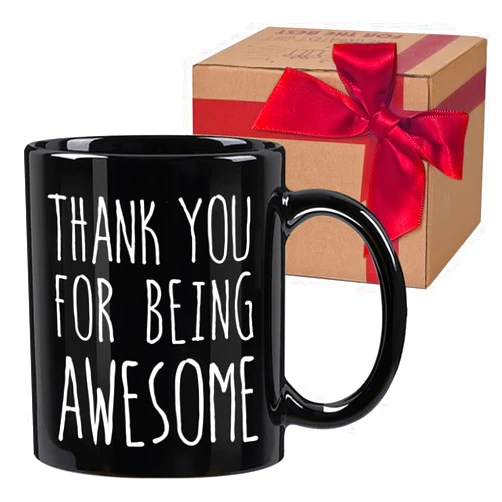 HIWERAN Thank You Mug Gift for Women Man, Employee Appreciation Gifts, Appreciation Gifts for Coworkers, Thank You for Being Awesome Coffee Mug, Thank You Gifts for Employees Teachers Boss Manager Mom Dad