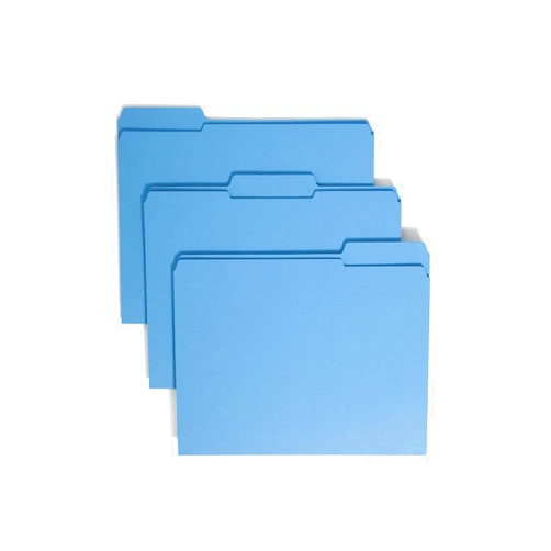 Smead File Folder, Reinforced 1/3-Cut Tab, Letter Size, Blue, 100 per Box (12034)