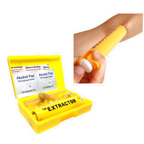 Finever Insect Bug Bee Sting Snake Bite Venom Extractor Suction Kit Tool Stings Pump First Aid Safety Fast Emergency for Hiking Backpacking Camping Yellow Color