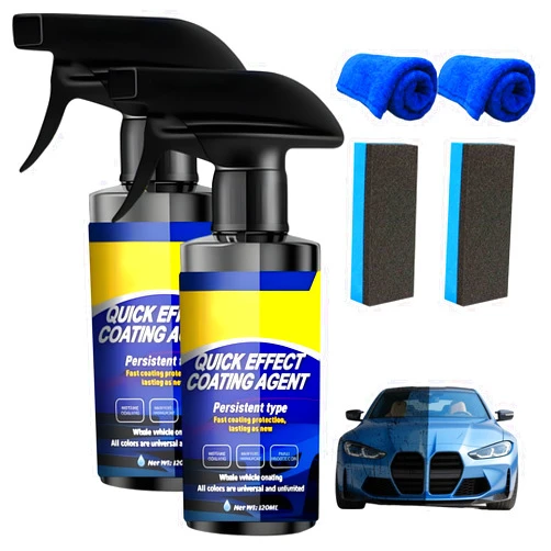 Vizela 2Pcs Car Nano Coating Spray,Quick Effect Coating Agent for Car, Upgrade Advanced Car Quick-acting Coating Agent Spray, Coat Car Wax for Scratch Repair, Oil Film Removal, Long-Lasting Hydrophobic Coat