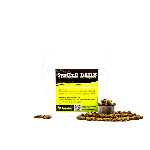 SynNutra Equine SynChill 100% Natural & Nutritional Supplement, Lab Proven Results, Designed for Focus & Performance, Approved by Olympians and Veterinarians, Daily Pellets -30 Servings, Made in USA