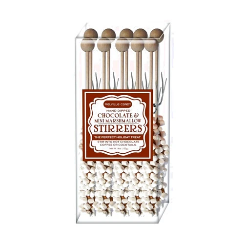 Melville Candy Mini Marshmallow Hot Chocolate Stirrers, 10 Count Gift Set