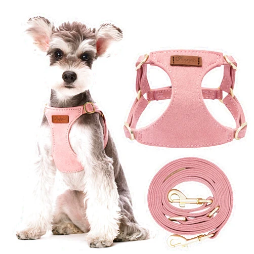 Puppytie No Pull Small Dog Harness with Multifunction Dog Leash,Lightweight Soft Adjustable No Choke Escape Proof Pet Harness Vest Pet Harness Vest,Pink,S
