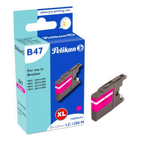 Pelikan XL Printer Cartridge B47 Replaces Brother LC-1280XL M Red