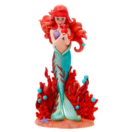 Enesco Disney Showcase Botanical The Little Mermaid Ariel Holding Sebastian Figurine, 8 Inch, Multicolor