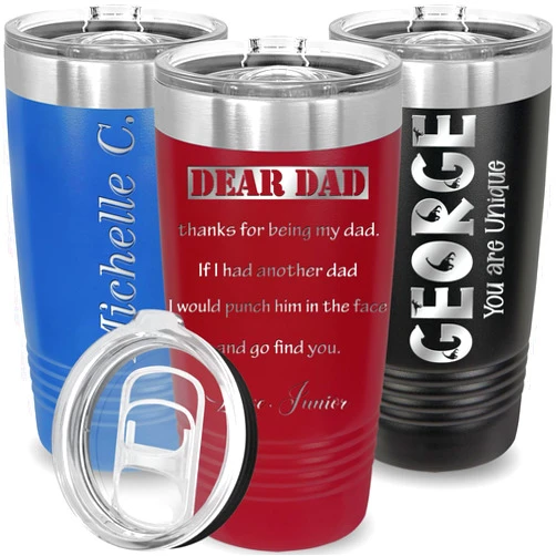IProducts US You will love our Products iProductsUS Personalized Tumbler with Slider Lid, Stainless Steel 20 oz Coffee Mug Engrave Names, Vacuum Insulated Custom Cup, Gift Idea for Dad, Husband, Him (Maroon)