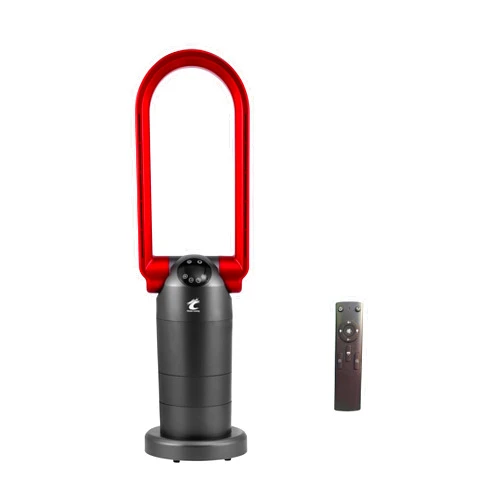 Ocean Loong 1500W Bladeless Tower Fan & Space Heater Combo for Home with Remote Control -Timer - Oscillation - Tip-Over Switch and Adjustable Thermostat - 29” - AB01H Red