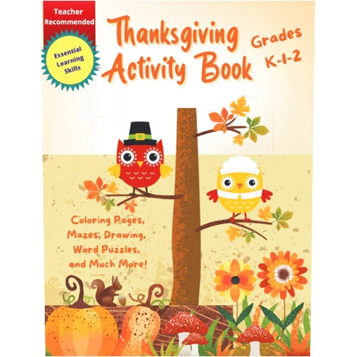 School Tools Press,Six Palms Press,Thérèse Palmisano M.Ed. Thanksgiving Activity Book: For Kids Grades K-1-2 | Coloring Pages, Word Puzzles, Creative Writing, Mazes, and More (School Tools Press Activity Books)