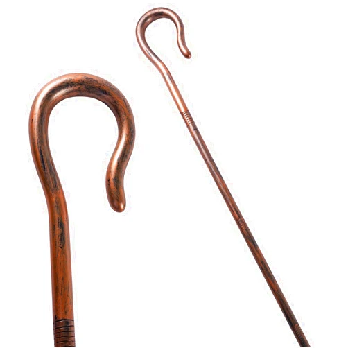 Spooktacular Creations Halloween Shepherd Staff, Shepherd's Crooked Walking Cane Accessory for Costume Dress Up Party, Crook Prop Stick for Kids Men Women Halloween Party Pretend Play