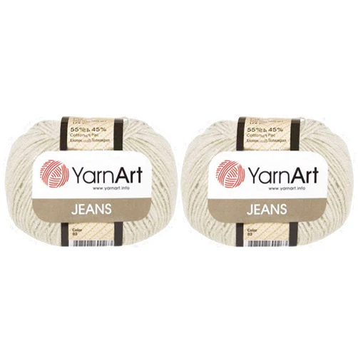 YarnArt Amigurumi Cotton Yarn, YarnArt Jeans Yarn 55% Cotton 45% Acrylic Lot of 2 Skein 100gr 350yds Knitting Acrylic Cotton 2 Sport Yarn (03)