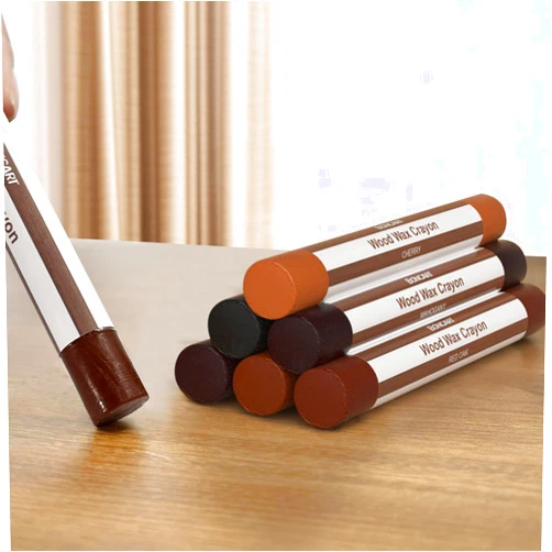 Boncart Wood Filler Sticks,6 Colors Wood Wax Crayons for Repairing Scratches, Scuffs, Cracks, and nail Holes on Wood Furniture, Floors, Cabinets, Tables, and Doors