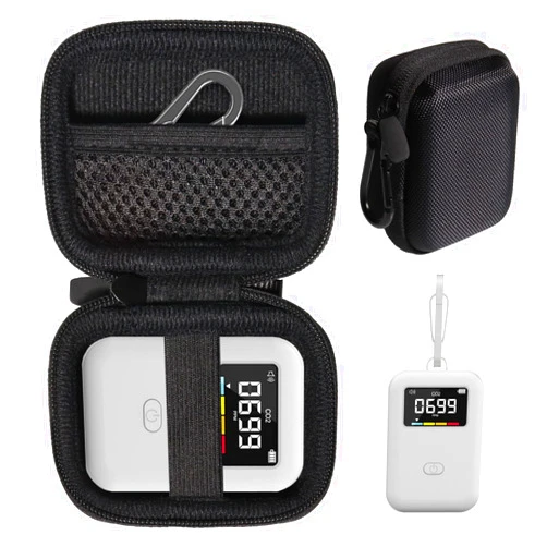 CaseSack Case for Mini CO2 Detector Meter Compatible with Vitalight, omlcines, Also for Carbon Monoxide CO Detector Compatible with Forensics FD-CAR001, FD-TRAVEL001