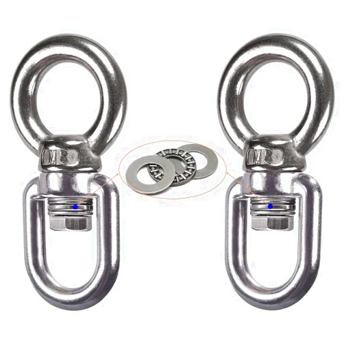 Dakzhou 2 Pack Swing Swivel 360° Rotary Bearing, 820 LB., Hanging Attachment, Swing, Aerial Dance, Hammock Chair, Yoga Swing, Rock Climbing