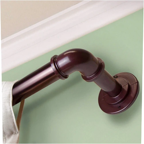 InStyleDesign Modern Industrial Steel Pipe 1-inch Dia. Adj Curtain Rod 28 to 48 inches Bronze 28 to 48 inches Bronze Finish, Brown Finish
